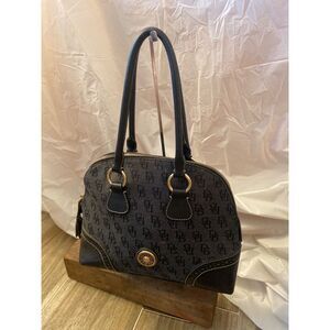 Authentic Dooney and Bourke black canvas and leather‎ purse